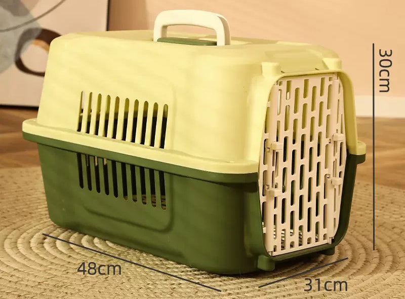 🐾 Transportbur – Grønn/Beige (48 cm) | Lett og praktisk reise - Mimsy store