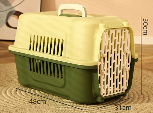 🐾 Transportbur – Grønn/Beige (48 cm) | Lett og praktisk reise - Mimsy store