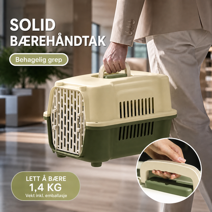 Transportbur for katt med solid bærehåndtak og vekt på 1,4 kg