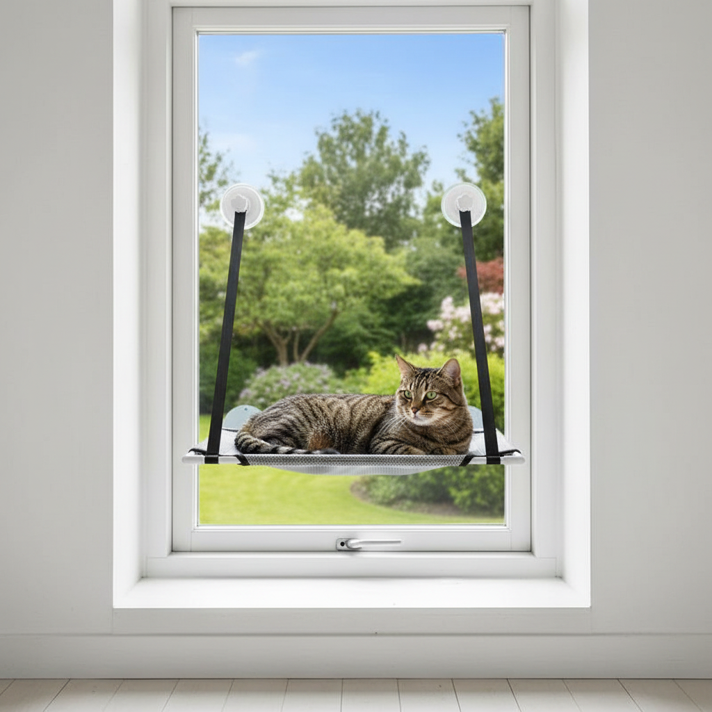 Vinduseng - brun katt, korrekt installasjon